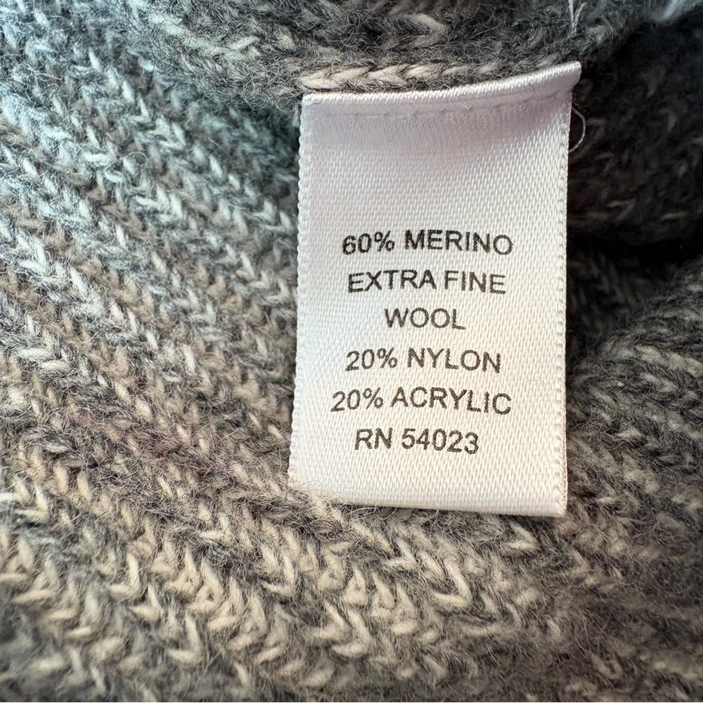 Banana Republic Italian Yarn Merino Wool Gray 1/4 Zip Men’s Sweatersize L Cozy - Picture 3 of 15